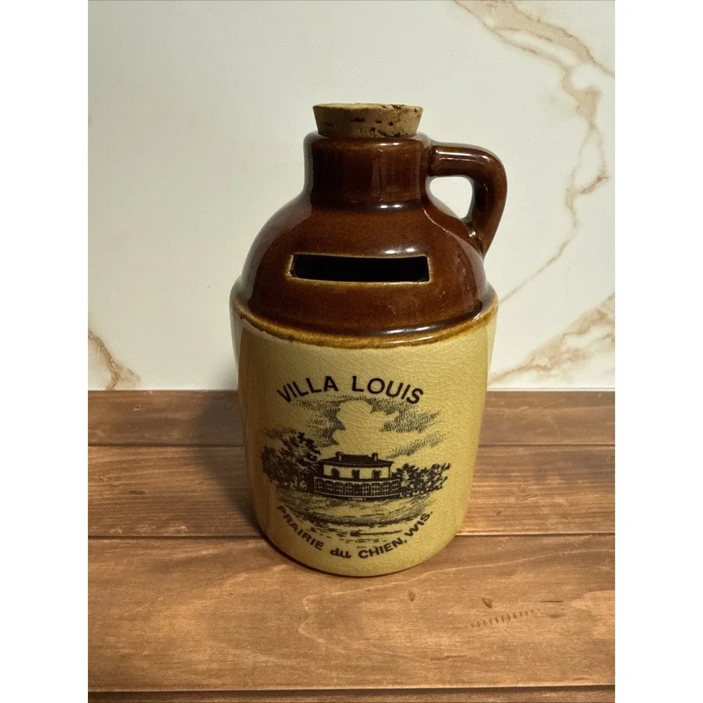 Prairie Du Chien Wisconsin Villa Louis Still Bank Coin Whiskey Jug Moonshine